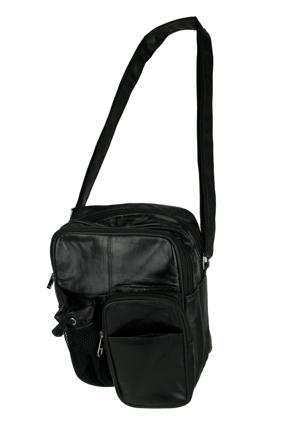 leather tote with water bottle pocket