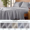 thumbnail image 6 of U by Bedsure 100% Rayon Derived from Bamboo Queen Sheet Set, 4 Piece Cooling 16" Deep Pocket Soft Bed Sheets, Silver Gray, 6 of 9