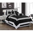 thumbnail image 2 of Chezmoi Collection Caprice 7-Piece Hotel Style Comforter Set - Black/White Square Pattern Modern Color Block Bedding with Decorative Pillows - Luxurious Lightweight All Season Bed Set, King, 2 of 4