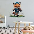 thumbnail image 2 of Cute Cartoon Fox Playing Basketball Animals Wall Art Sticker Designs Vinyl Stickers For Home House Walls Rooms Windows Bedroom Decoration Size (28x28 inch), 2 of 3