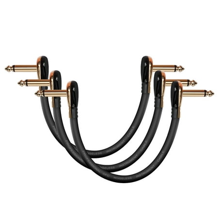 Donner Guitar Patch Cables Right Angle, 15 cm 1/4 Instrument Cables for Effect Pedals 3 (Best Guitar Pedal Cables)
