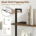 thumbnail image 2 of Resenkos 5-Tier Wall-Mounted Ladder Shelf - Anti-Tipping Kits, Home Office Use, Rustic Brown & Black, 2 of 8
