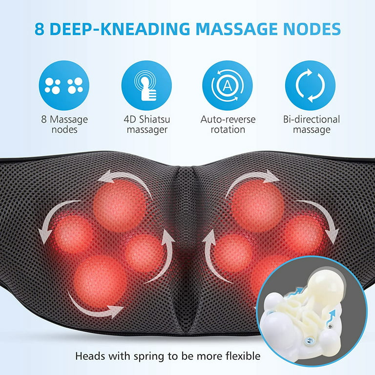 COMFIER Back Neck Massager with Heat, Shiatsu Shoulder Massager, 2  Intensity Levels Deep Tissue Knea…See more COMFIER Back Neck Massager with  Heat
