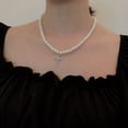 thumbnail image 4 of MasteelfCA Collier de Perles Pendentif Croix Délicate Collier Chaîne de Cou Bijoux pour Femmes, 4 of 8