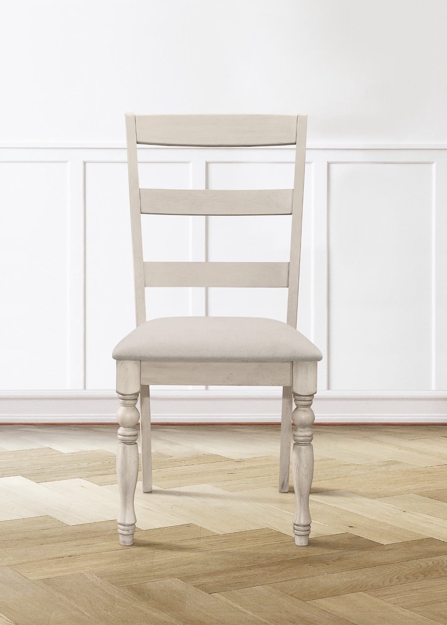 Home Design Savannah Dining Chair (Set of 6), Antique Gray, Ladder-back design, Padded seat, Turned front legs, Comfortable seating, Modern style, Durable construction