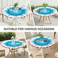 thumbnail image 7 of Red Blue Tie Dye Spiral Round Fitted Tablecloth with Elastic Edge,Dining Table Cover Waterproof,Outdoor Round Tablecloth for Camping,Dining,Indoor and Outdoor, 7 of 7