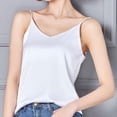 thumbnail image 2 of Baberdicy Camisole Tops for Women, Women Silk Ladies Camisole Bottom Blouse Shirt Soft Satin Tank Top Crop Women's Tanks & Camis White, 2 of 7