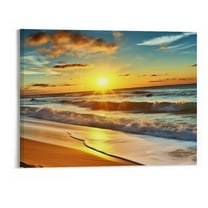 Shiartex Beach Pictures Wall Art for Bedroom,Sunset Waves Coast Nature Landscape, Modern Artwork Ocean Canvas Art Prints, Framed Ready to Hang for Living Room Bathroom Kitchen Home Decoration 20x16 in