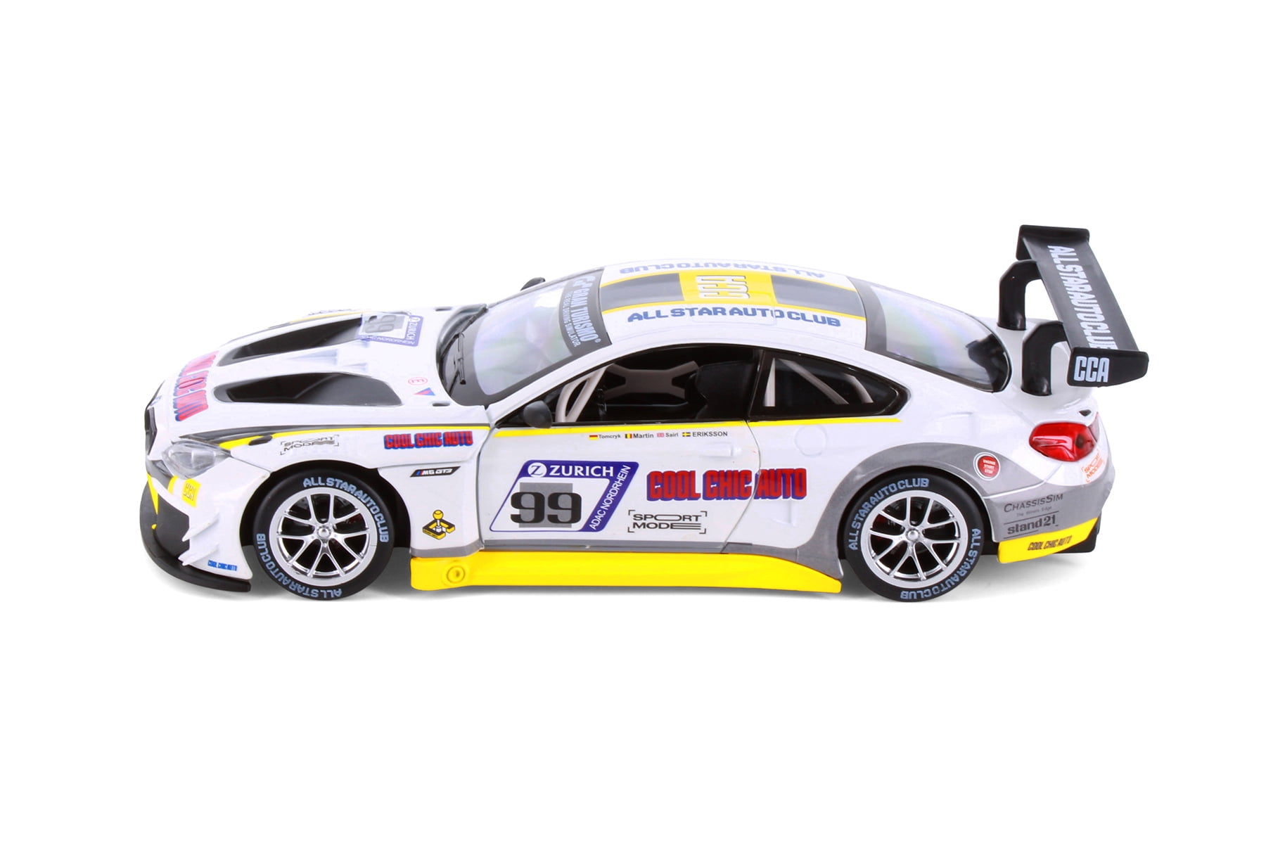 BMW M6 GT3 MCC #99, White - Showcasts 68178D - 1/24 Scale Diecast Model Car