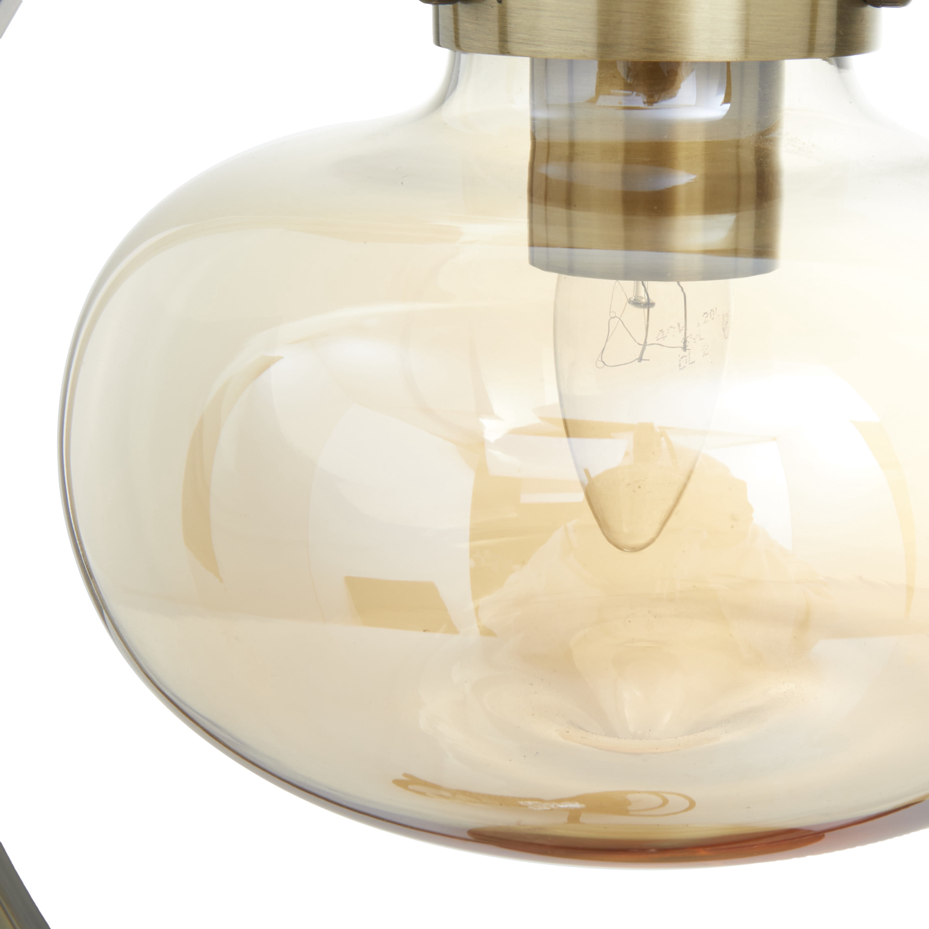 DecMode 15" Circular Framed Gold Accent Lamp with Clear Glass Shade