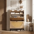 thumbnail image 2 of IRONCK Shoe Storage Cabinet with 2 Flip Drawers and LED Light, Shoe Rack Organizer with Open Shelf for Entryway, 2 of 10