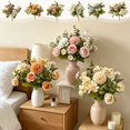 thumbnail image 7 of Blue Artificial Flower Bouquet Faux Rose Hydrangea Daisy Silk Floral Arrangement for Home Wedding Table Centerpiece Decor, 7 of 7