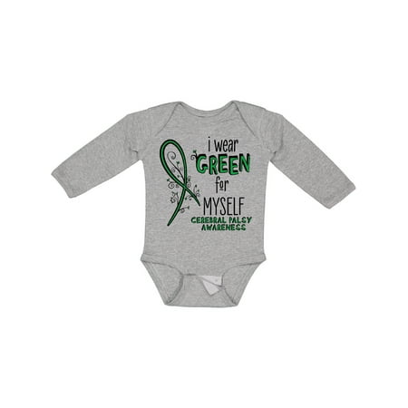 

Inktastic I Wear Green for Myself- Cerebral Palsy Awareness Gift Baby Boy or Baby Girl Long Sleeve Bodysuit