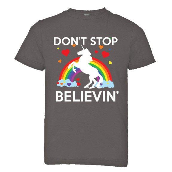 PleaseMeTees™ Youth Dont Stop Believin In Unicorns Brony Pony HQ Tee