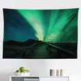 thumbnail image 1 of Aurora Borealis Tapestry, Southern Iceland on Sky Over Rocky Hills Wild Night View, Fabric Wall Hanging Decor for Bedroom Living Room Dorm, 2 Sizes, Blue Violet Lime Green, by Ambesonne, 1 of 1