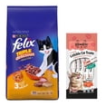 thumbnail image 1 of Felix Triple Delicious Granja 10 kg + Miaukiss Lickable Salmón 4 Pack 56 Gr, 1 of 3