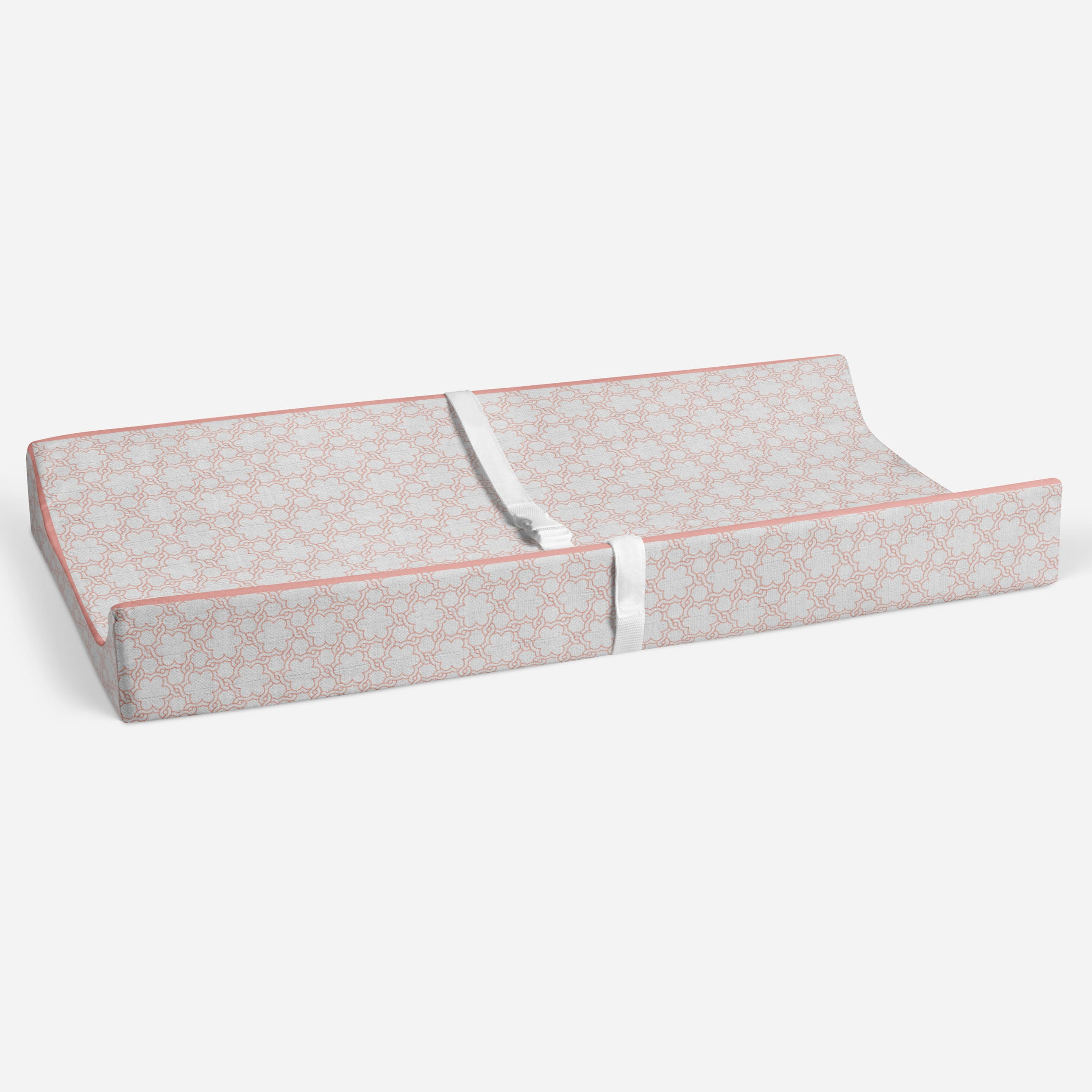 Floral Coral Quilted Muslin Changing Pad Cover