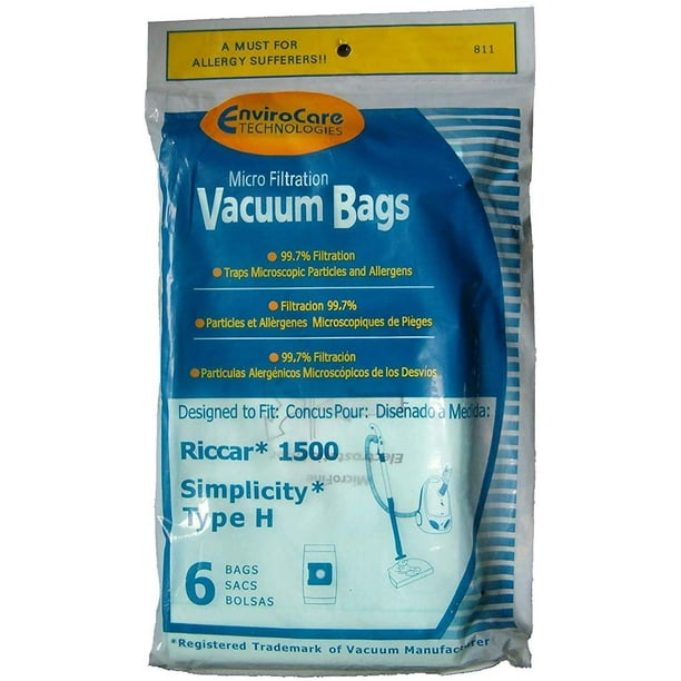 Simplicity Vacuum bags Type H For Canister S13L, S14CL, S18, S24, S30