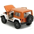thumbnail image 2 of 2017 Jeep Wrangler Orange Metallic and White and Orange M&M Diecast Figure "M&M's" "Hollywood Rides" Series 1/24 Diecast Model Car by Jada, 2 of 5
