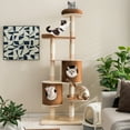 thumbnail image 2 of Costway 75" Multi-layer Wooden Cat Tree Indoor Tower Activity Play Center with 2 Condos, 2 of 10