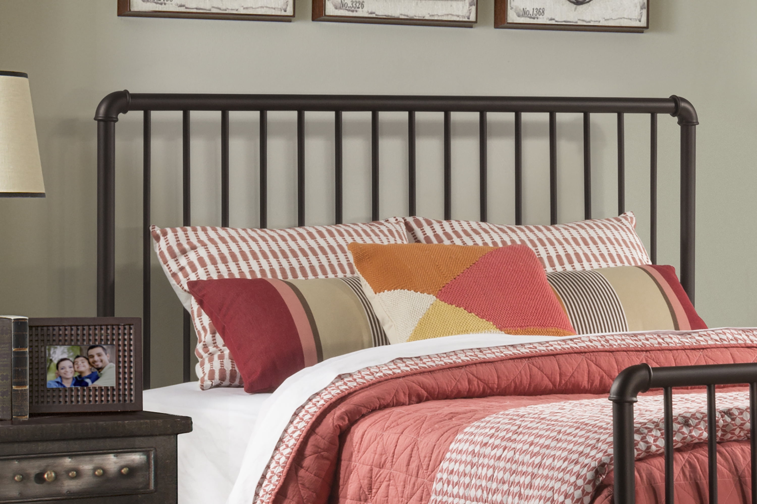 Hillsdale Furniture Brandi Modern Metal Spindle Queen Headboard, Oiled