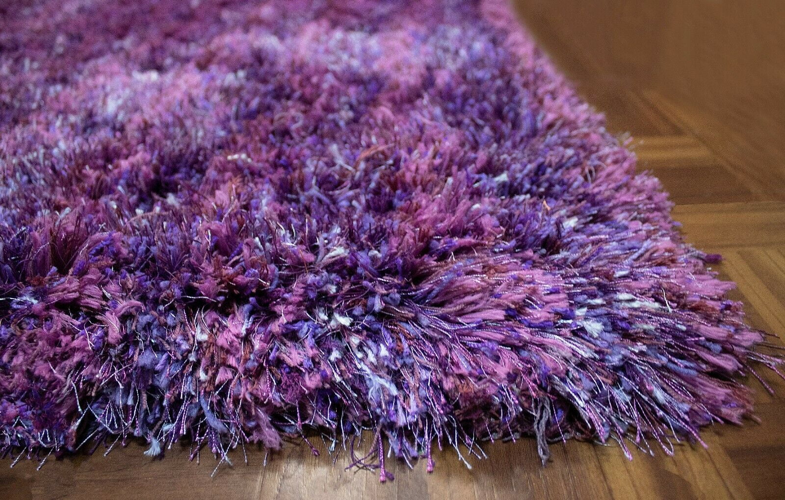 Purple Color 5x7 Feet Shag Shaggy Fluffy Fuzzy Furry Design Area Rug
