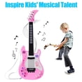 thumbnail image 3 of Guitarra infantil con luces interactivas y múltiples sonidos, ideal para pequeños músicos. Disponible en color rosa, sin pilas incluidas., 3 of 7