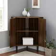 thumbnail image 4 of Bowery Hill MDF Dark Walnut Corner Cabinet Rectangular Contemporary 32"H Unassembled, 4 of 5