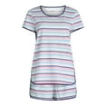 thumbnail image 3 of Joyspun Women's and Women’s Plus Lightweight Sleep Tee and Shorts Set, 2-Piece, Sizes XS to 3X, 3 of 6