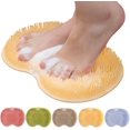 thumbnail image 1 of 2026 New Silicone Shower Foot Scrubber Mat, Multi Functional Foot Back Cleaning Pad Back Washer Exfoliating Bath Wash Pad, Shower Foot Scrubber Mat with Non-Slip Suction Cups (Yellow), 1 of 8