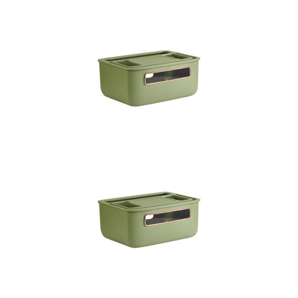 Bewildely Caja organizadora ABS: maximice su espacio y minimice su desorden Caja de almacenamiento de múltiples capas Caja organizadora de Aguacate verde Primer piso 2piezas