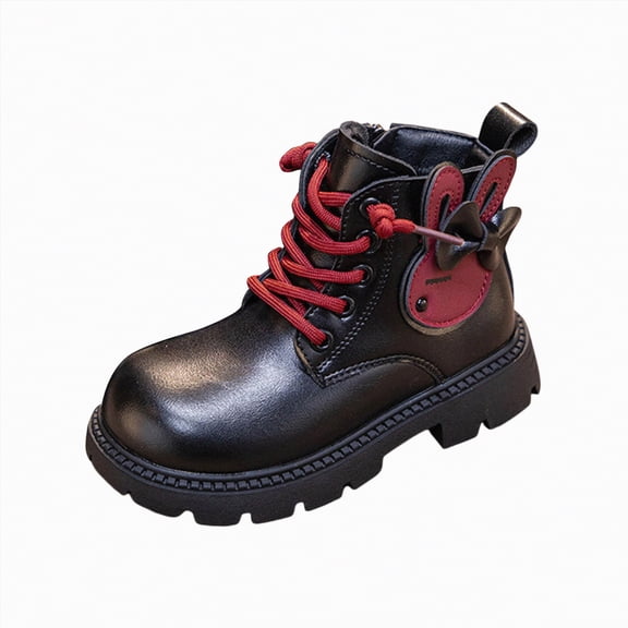 CAICJ98 Toddler Girl Ankle Boots Lace Up Boots Platform Riding Boots Side Zipper Lug Sole Combat Boots Toddler Girl (Toddler/Little Kid/Big Kid),13.5