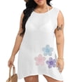 thumbnail image 2 of BOBOGOJP Bathing Suit Cover Up for Women Summer Dress Swimsuit Coverup Short Sleeve Beach Vacation Swimwear White for Size XXL, 2 of 7