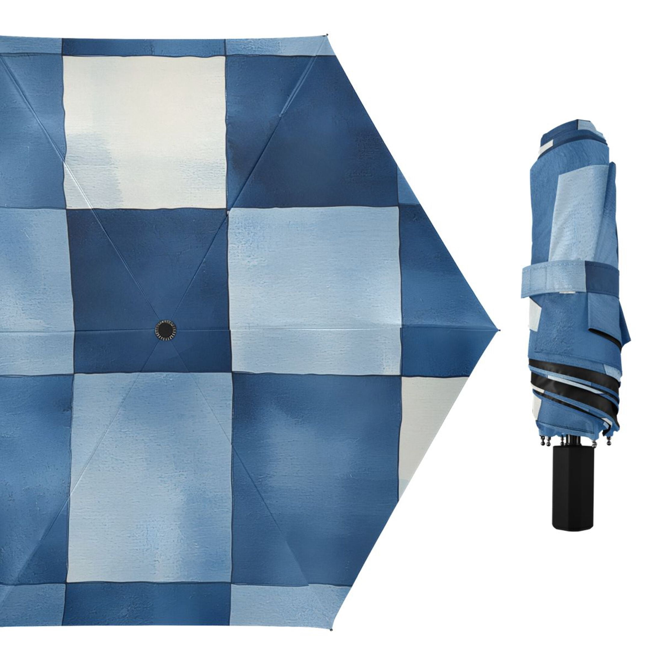 ALAZA Checkered Grid-z1 UPF 50+ Compact Folding Umbrella for Rain Travel Umbrella Packable