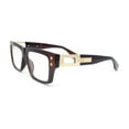 thumbnail image 3 of Luxury Narrow Rectangle Designer Style Horn Rim Clear Lens Fashion Glasses Brown, 3 of 4