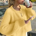 thumbnail image 4 of Cardigan Sweaters for Women Knitted Button Up Light Light Yellow Sweaters for Women Comfort Colors Winter Outfits Womens Casual Sweater, 4 of 5