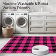 thumbnail image 5 of ODIKA 2'x3' Machine Washable Non-Slip Area Rug, Festive Buffalo Plaid Holiday Xmas Decorative High Traffic Rug with Pad, Pink, 627567, 5 of 8