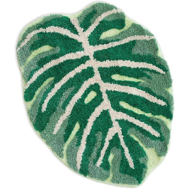 Children's pet mat in the shape of a plant leaf (60cm x 46cm), suitable for bathrooms and kitchens.