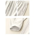 thumbnail image 4 of Fashion Olyvenn Womens Summer Cotton Linen Palazzo Pants Casual High Waisted Drawstring Wide Leg Long Lounge Trousers with Pockets White XXL, 4 of 6