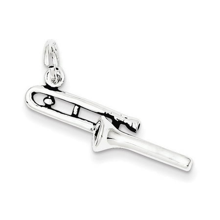 Sterling Silver Antiqued Trombone Charm