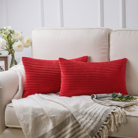 Soft Corduroy Striped Velvet Series Decorative Throw Pillow