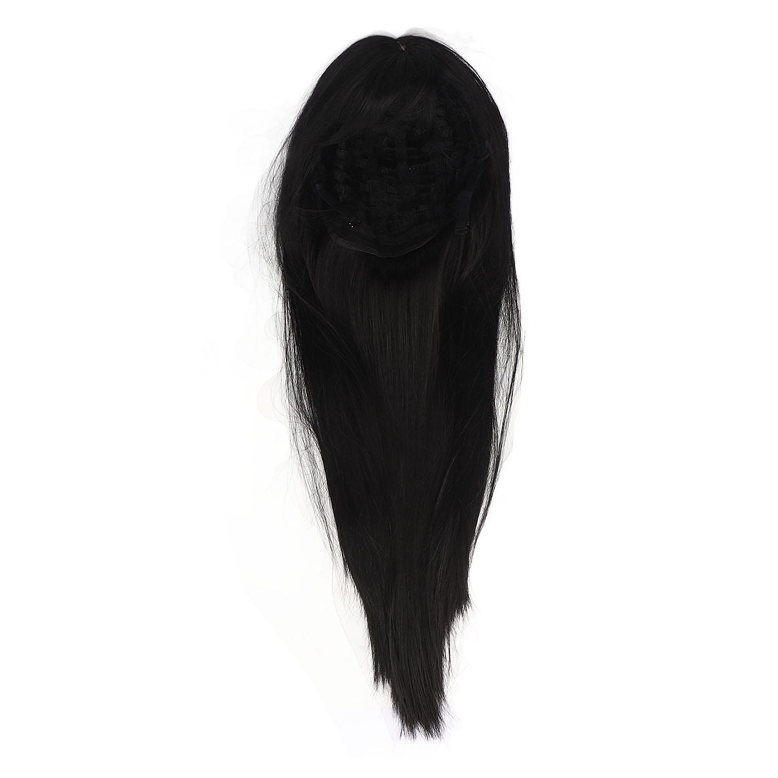 Peluca larga de corte romo para mujer, 65CM, pelo falso liso negro de ...