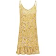 thumbnail image 3 of Femmes V Cou Fronceur Imprimé Floral Plissée Ourlet Mini-Robe, 3 of 4
