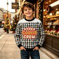 thumbnail image 2 of XAOFW Christmas Boys Sweatshirts Long Sleeve Crew Neck Plaid Christmas Lights Print Sweatshirts Toddler Kids Comfort Fit Fall Winter Clothes, 2 of 5