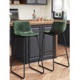 thumbnail image 4 of GIKPAL Bar Stools 30" Faux Leather Counter Height Barstools with Back Set of 4, Modern Counter Stools with Metal Legs and Footrest, Armless Chairs with Back for Kitchen Living Room Pub, Green, 4 of 8