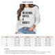 thumbnail image 5 of Sudadera informal de cuello redondo para mujer, de manga larga, holgada, con letras estampadas, color blanco, talla XL, para primavera/otoño, 5 of 5
