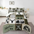 thumbnail image 3 of Rustic Farmhouse Comforter Set Queen Size,Deer Antlers Bear Paws Plaids Patchwork Bedding Adults Room Decor,Pine Trees Down Comforter,Retro Duvet Insert, 3 of 6