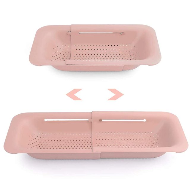 Collapsible Colander Kitchen Extendable Strainer Fruits Vegetables Noodle Pasta Food Drain Basket Space-saver Portable