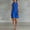 Blue, variant on Morttic Women's Stand Collar Striped Mini Dress – Sleeveless Neck Button Front, Slim Fit, Sporty Casual Summer Outfit Yellow,XL