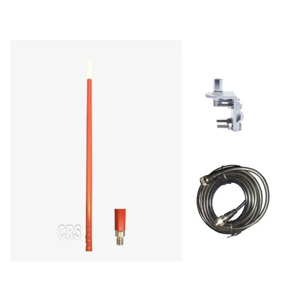 RED 2 Foot Fiberglass 1000 Watt CB Radio Antenna, 18' DS RG8X COAX